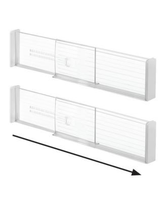 Plastic Adjustable Drawer Dividers - Set of 2 - Clear