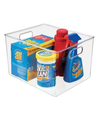 Plastic Storage Bin with Handles - Clear - Made in USA
