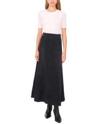 Women's Denim Seamed Maxi Skirt