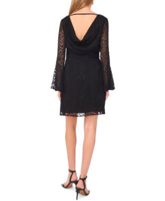 Women's Cowl Back Bell Sleeve Mini Dress