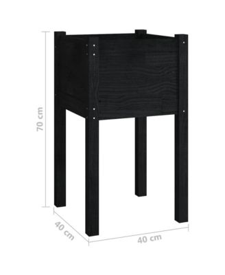 Garden Planter Set of 2 Solid Pinewood, 27.6" High