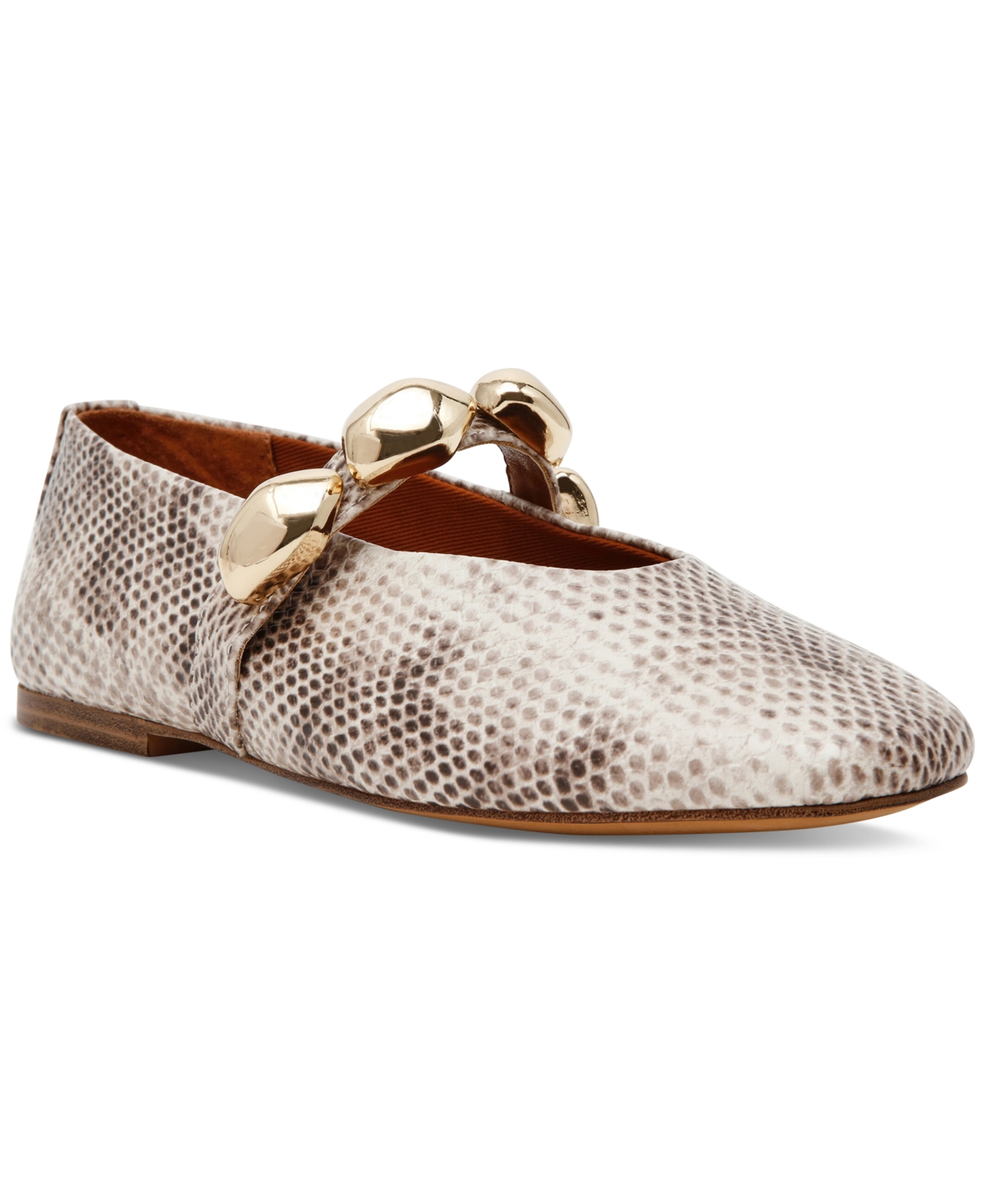 Steve Madden Poppin Embellished Mary-jane Flats In Animal Print