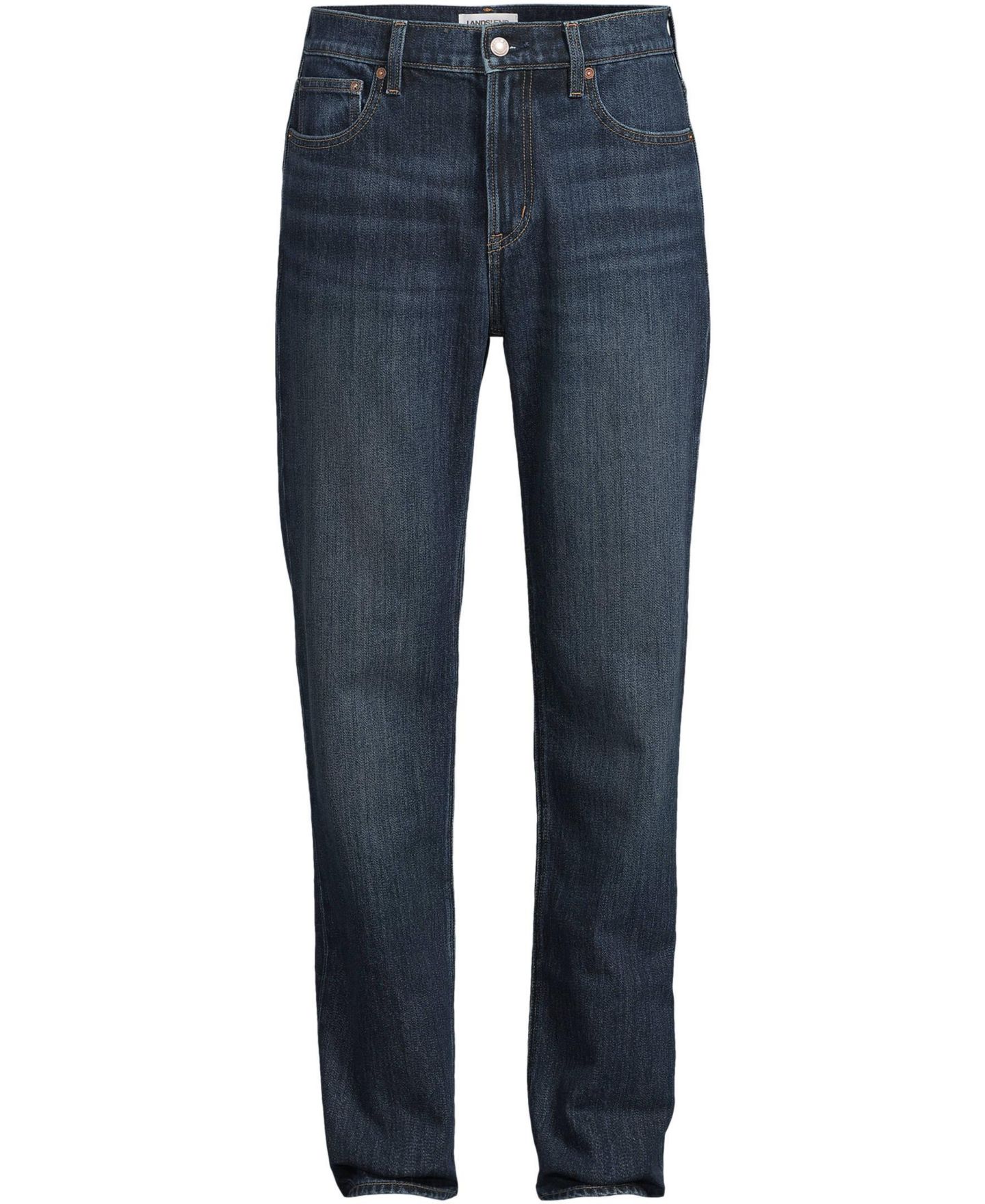 Мужские джинсы Lands' End Rigid Comfort Waist Easy Classic Fit Jean, цвет: Тёмный варёный — фото 2