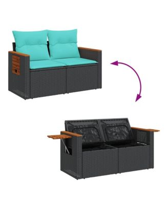 Garden Sofa Black, Blue