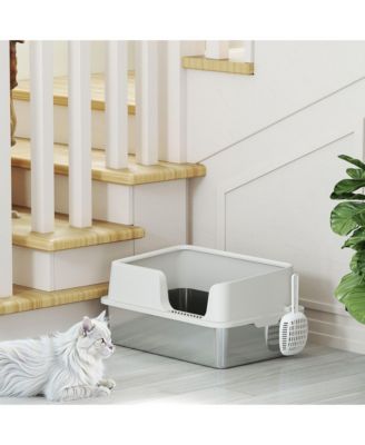 Stainless Steel Litter Box, Enclosed Cat Litter Box, Light