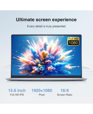 Gaming Laptop, 15.6 Inch Laptop Computer, Laptops 16GB RAM 512GB SSD, 12th Gen N95 Processor (Up to 3.4GHz), Supports 180 Angle Opening Backlit Keyboard Fingerprint Unlock FHD IPS 19201080 MINI-HDMI