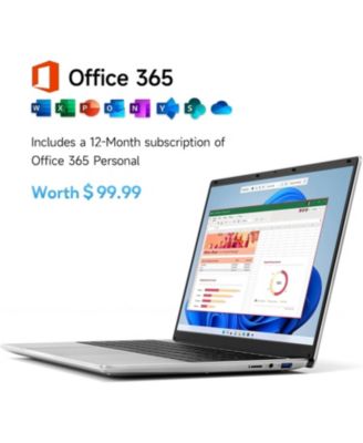 Laptop, 12GB RAM 640GB ROM, Office 365-1 Year 5305U Processor, 15.6 Inch Computer, FHD IPS Screen, 38Wh Battery, 2 Stereo Speakers, USB3.0  2, HDMI