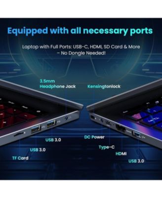 17.6 inch Student-Laptop Computer, 2025 16GB RAM 384GB SSD Expandable 512GB Windows 11 Laptop, Quad-Cores Processor, 1080P FHD Display, 1 Year Office 365, Backlit Keyboard, WiFi 6, Type C