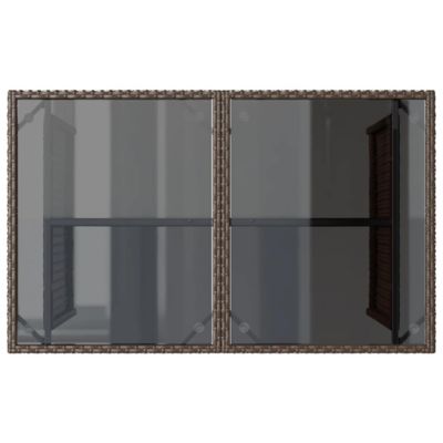 Garden Table Brown PE Rattan 43.3 x 26.8 in