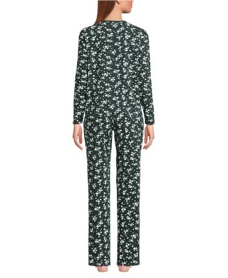 Women's Knit 2 Piece Pajama Set - Long Sleeve Top and Pants