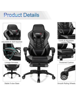 Office Computer Desk Chair Gaming Chair Adjustable Swivel w/Footrest