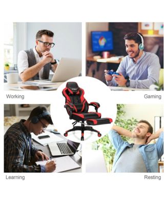 Office Computer Desk Chair Gaming Chair Adjustable Swivel w/Footrest
