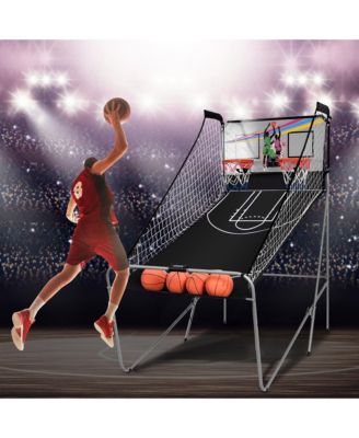 Dual LED Electronic Shot Basketball Arcade Game with 8 Game Modes 4 Balls Foldable
