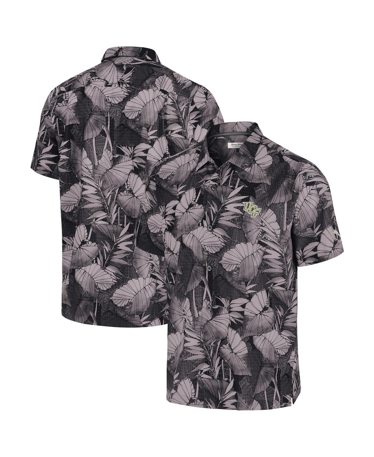 Tommy Bahama Men's Black Ucf Knights Coast Nuevo Fronds Button-up Shirt In Gray