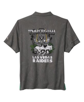 Men's Gray Las Vegas Raiders Endzone Paradise COOLMAX Button-Up Shirt