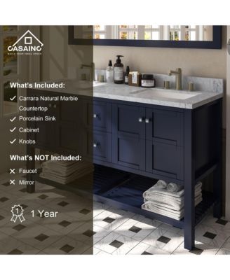 60-Inch Solid Wood Bathroom Vanity with Matching Top and Ceramic Basin