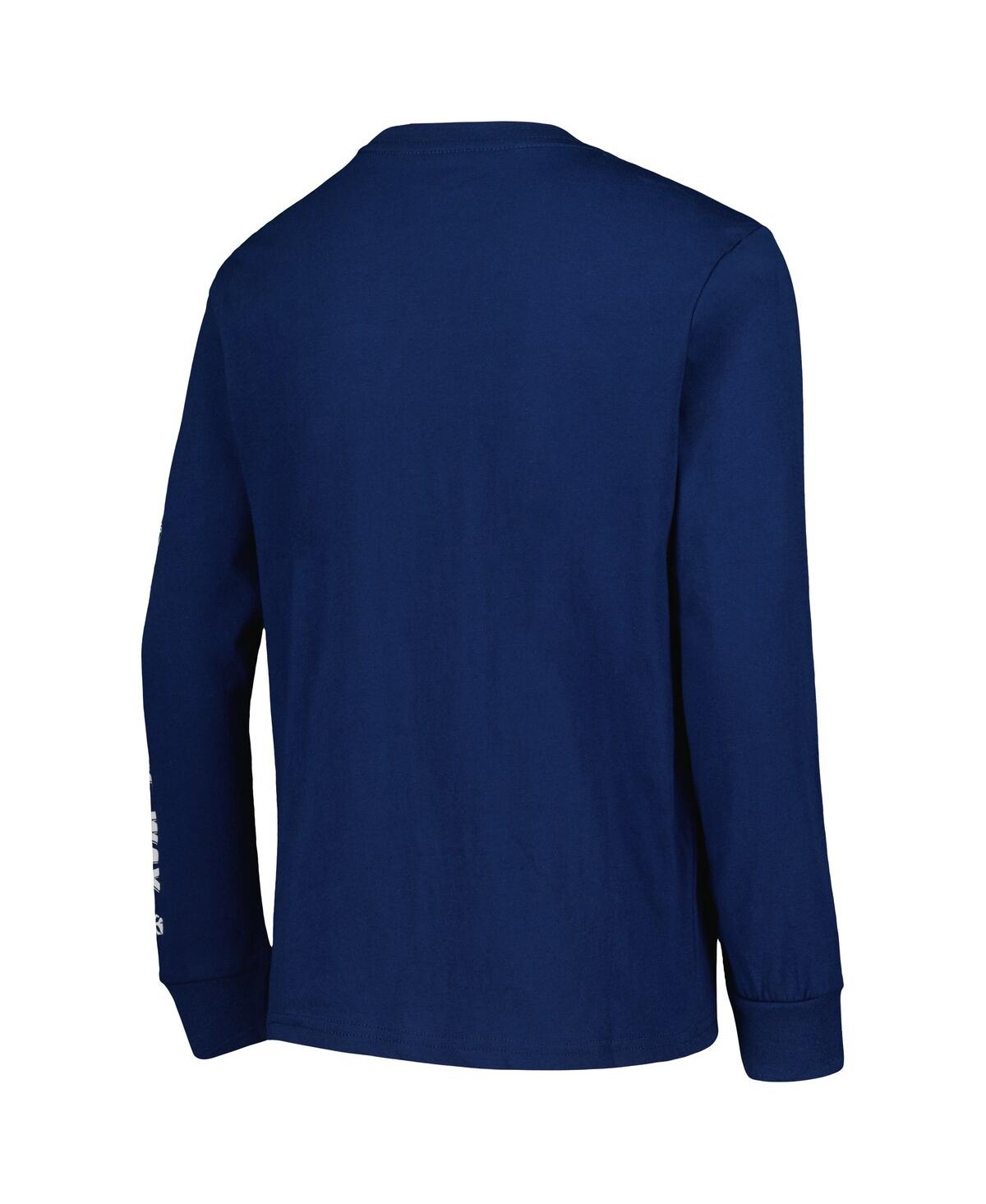 Mad Engine Big Boys And Girls The Mandalorian Baby Yoda Retro Pop Long Sleeve T-shirt In Blue