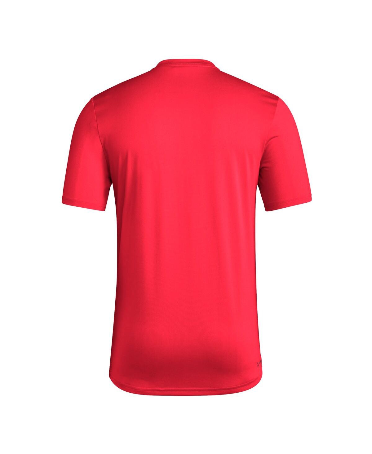 Adidas Originals Men's Red Nc State Wolfpack Locker Practice Football Pre-game T-shirt In Red