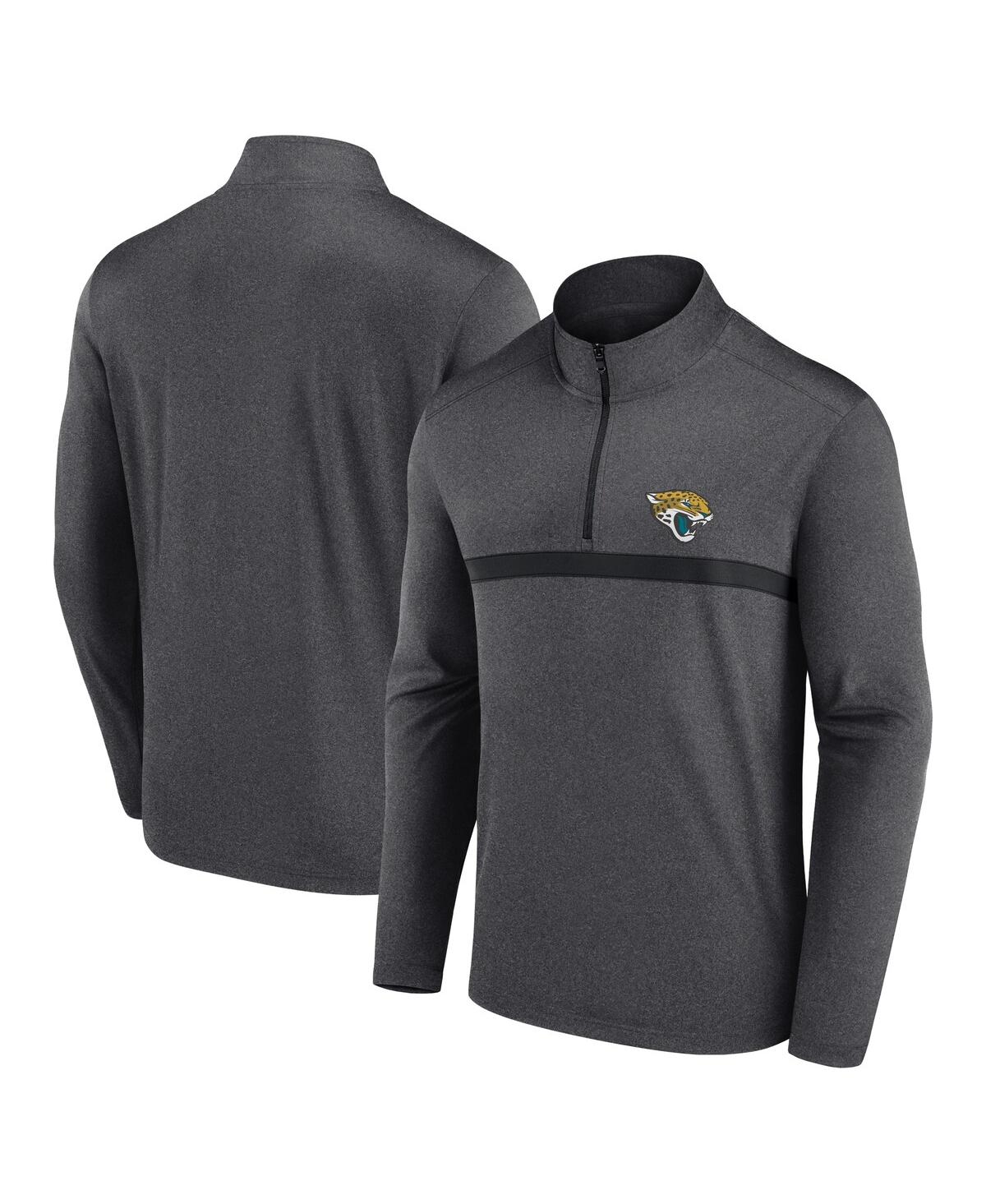 Fanatics Men's Charcoal Jacksonville Jaguars Head-to-head Quarter-zip Pullover Sweatshirt In Gray