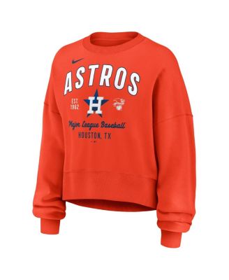 Women's Orange Houston Astros Oversized High Hip Pullover Sweatshirt