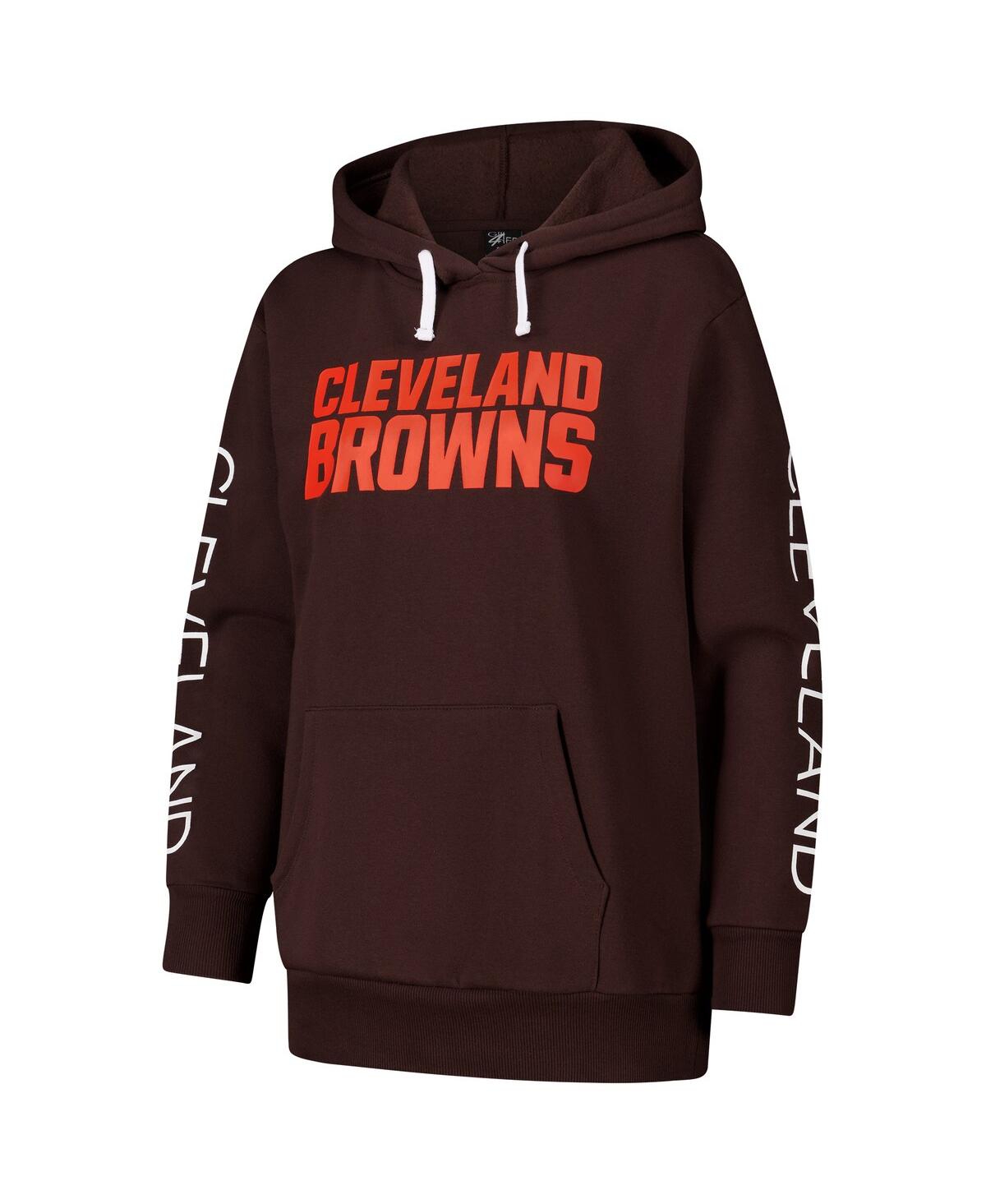 G-iii 4her By Carl Banks Women's Brown Cleveland Browns Extra Inning Pullover Hoodie In Brown