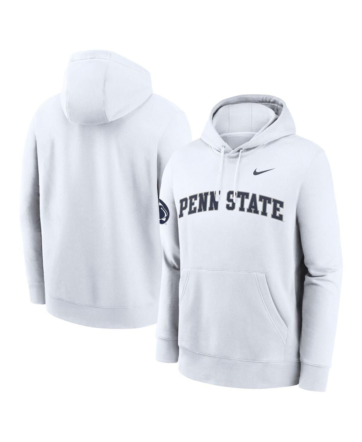 Мужской белый флисовый пуловер с капюшоном Penn State Nittany Lions 2025 Sideline Club