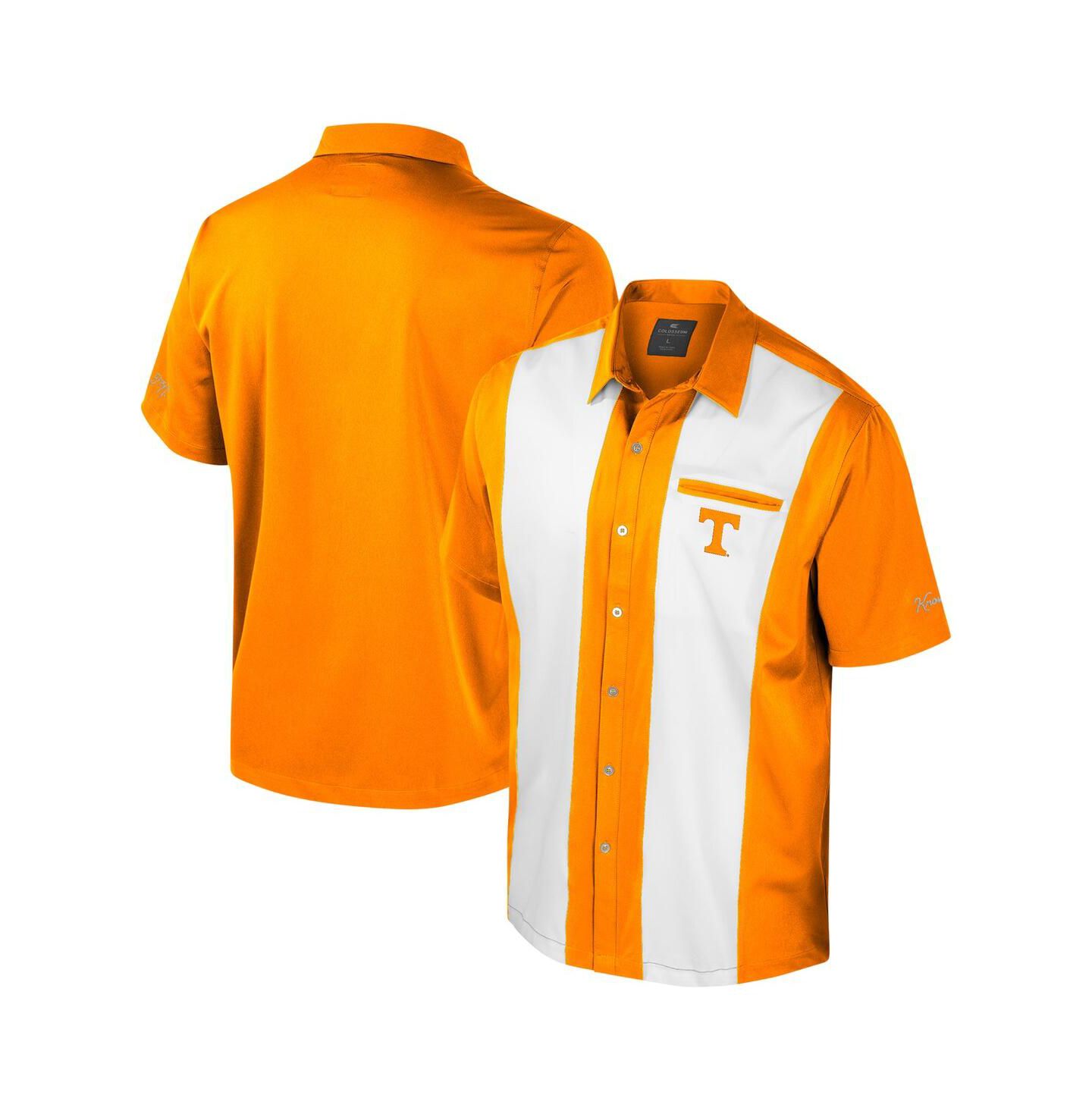 Мужская рубашка Colosseum Tennessee Orange Tennessee Volunteers Strike Bowling Button-Up — фото 1