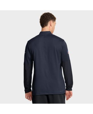 Men's Navy Chicago Bears Sideline Feel the Pressure Performance Half-Zip Pullover Sweatshirt