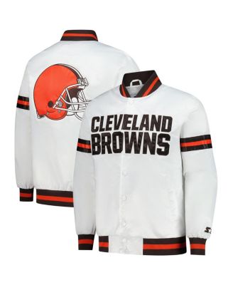Starter - Men's White Cleveland Browns Scout Full-Snap Varsity Jacket