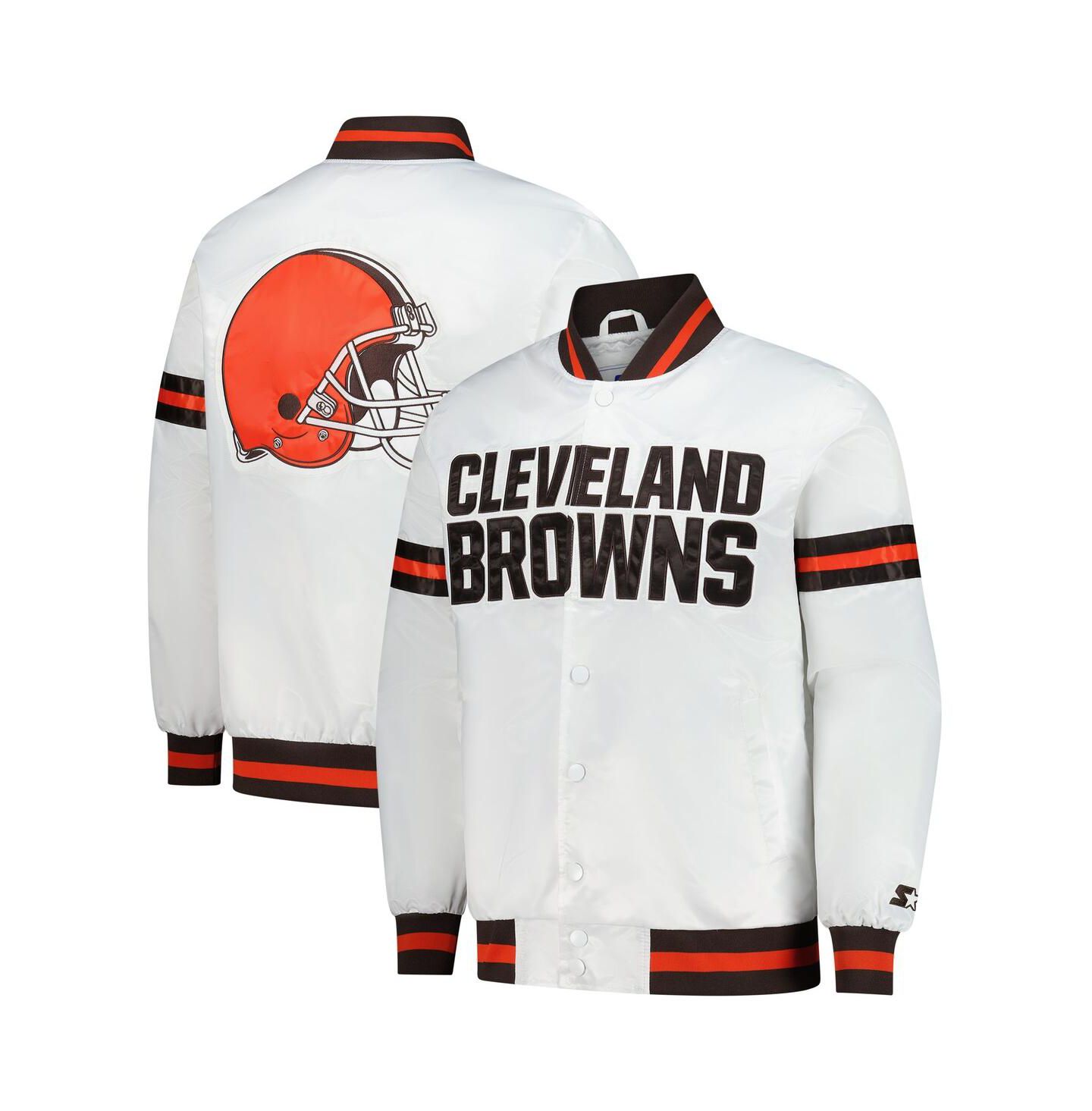 Мужская куртка Starter White Cleveland Browns Scout Full-Snap Varsity — фото 1