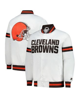 Starter Men's White Cleveland Browns Scout Full-Snap Varsity