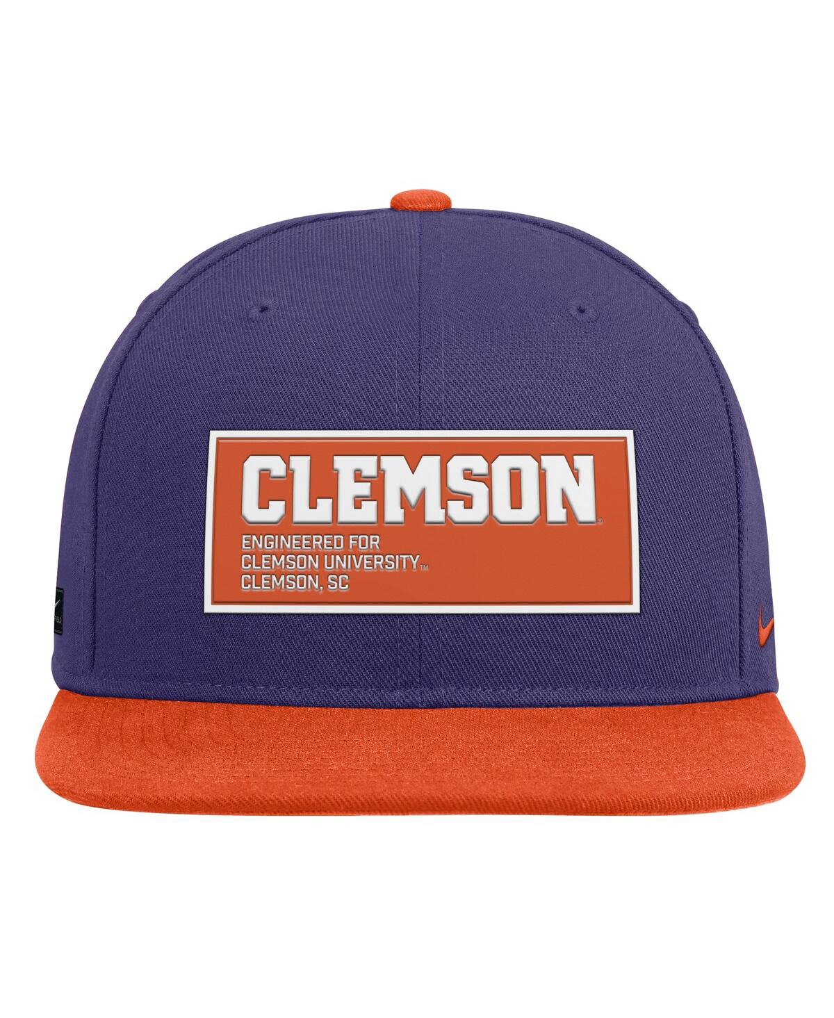 Nike Men's Purple/orange Clemson Tigers 2025 On-field Patch Pro Dri-fit Snapback Hat In Purple