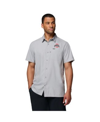 Columbia - Men's Gray Ohio State Buckeyes Slack Tide Camp Button-Up Shirt