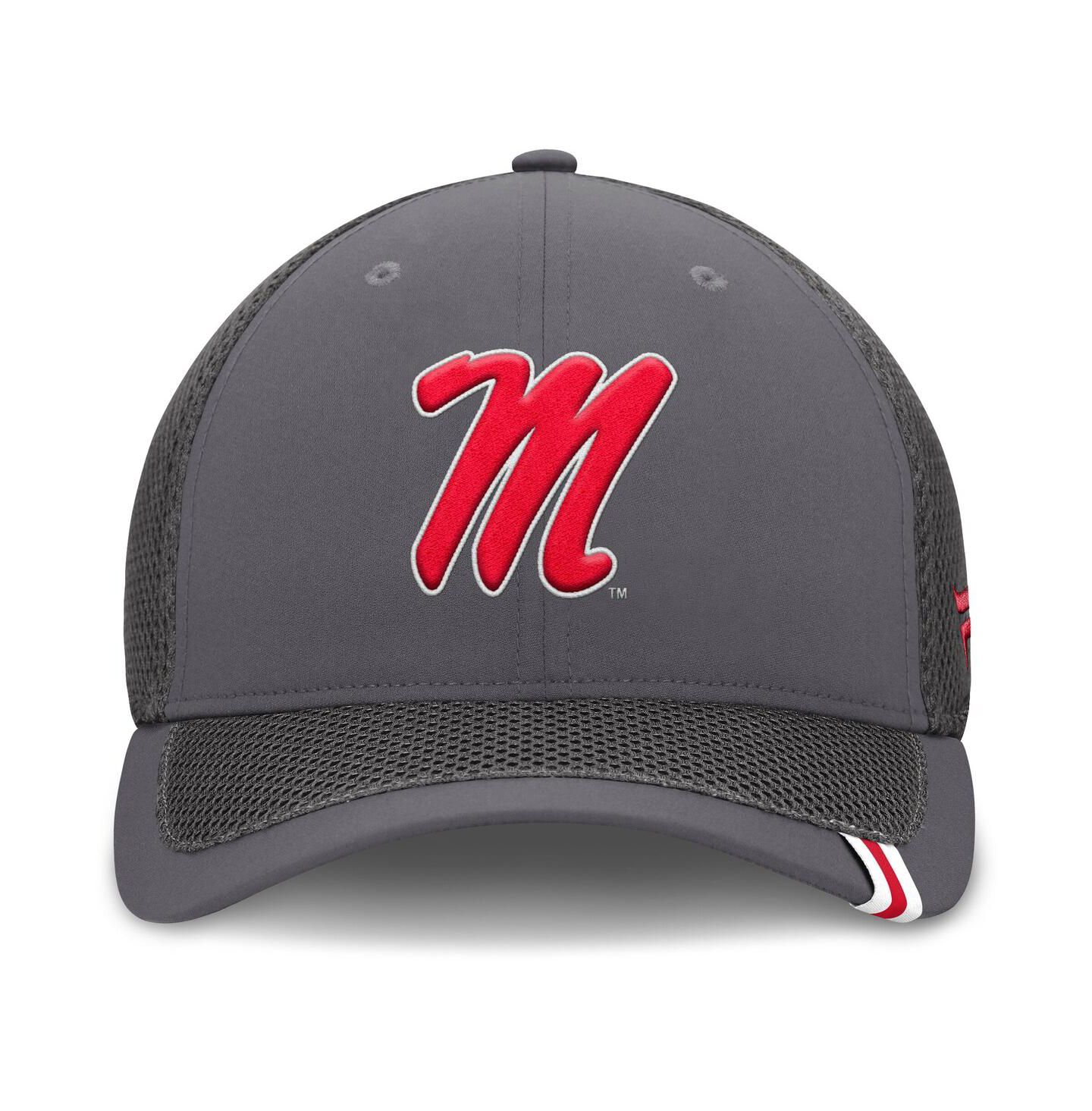 Мужская кепка Fanatics Gray Ole Miss Rebels Clincher Flex Hat — фото 3