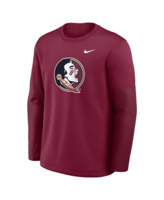 Men's Garnet Florida State Seminoles 2025 Sideline Coach Performance Long Sleeve T-Shirt