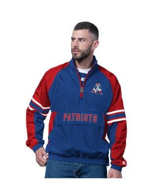 Starter - Men's Royal New England Patriots Vintage Logo Prospect Half-Zip Pullover