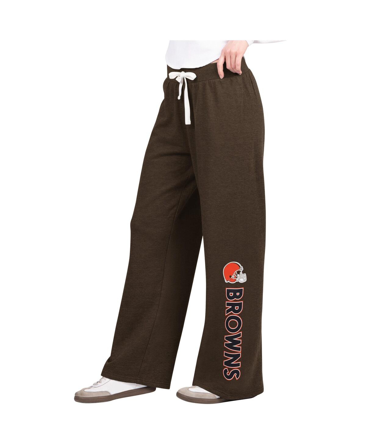G-iii 4her By Carl Banks Brown Cleveland Browns Field Wide Leg Sweatpants In Brown