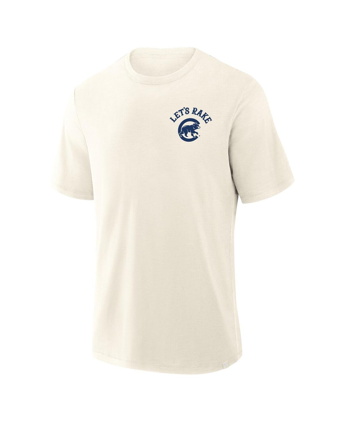 Fanatics Men's Cream Chicago Cubs Nostalgia Stadium Slub T-shirt In Neutral