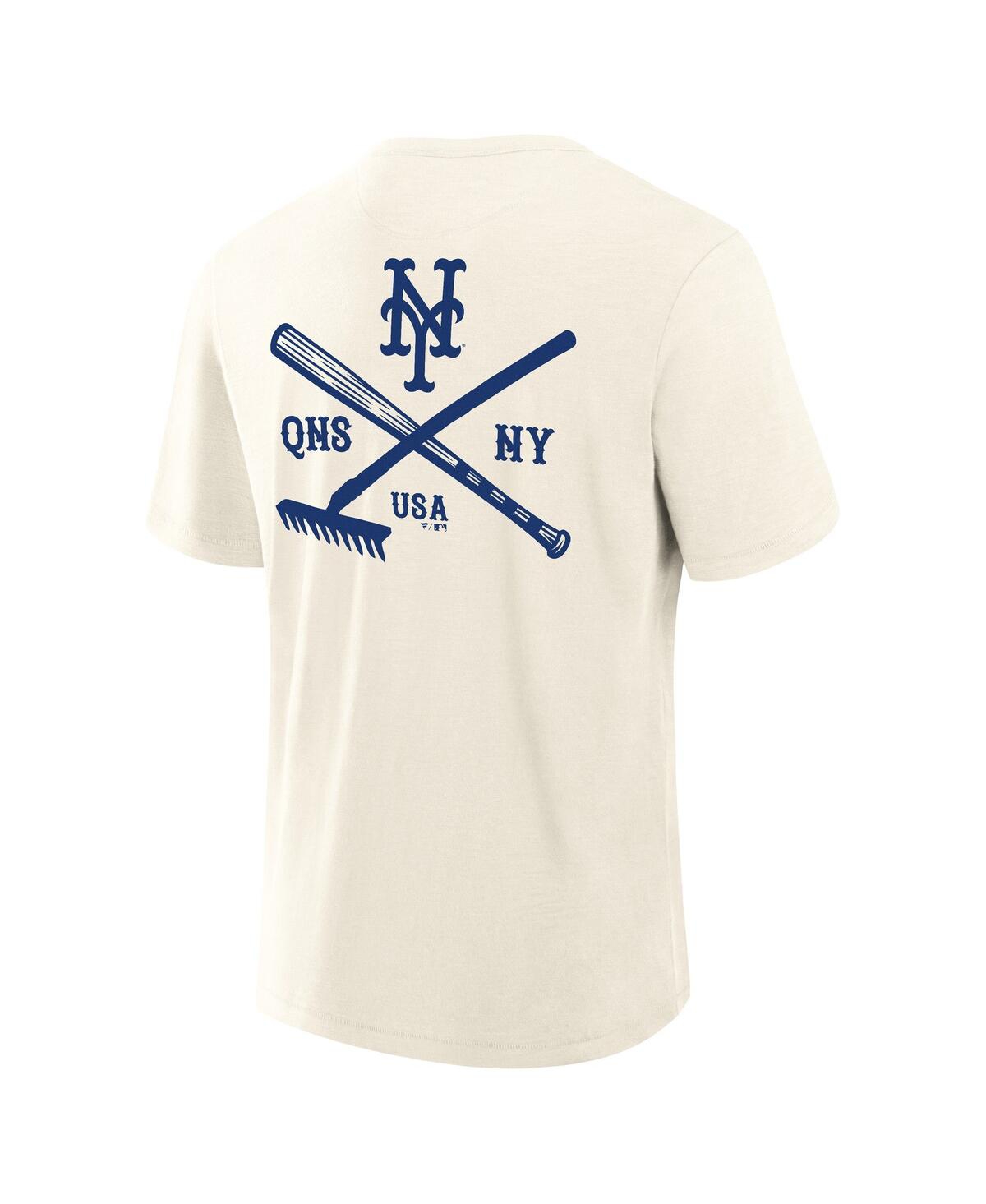 Fanatics Men's Cream New York Mets Nostalgia Stadium Slub T-shirt In White