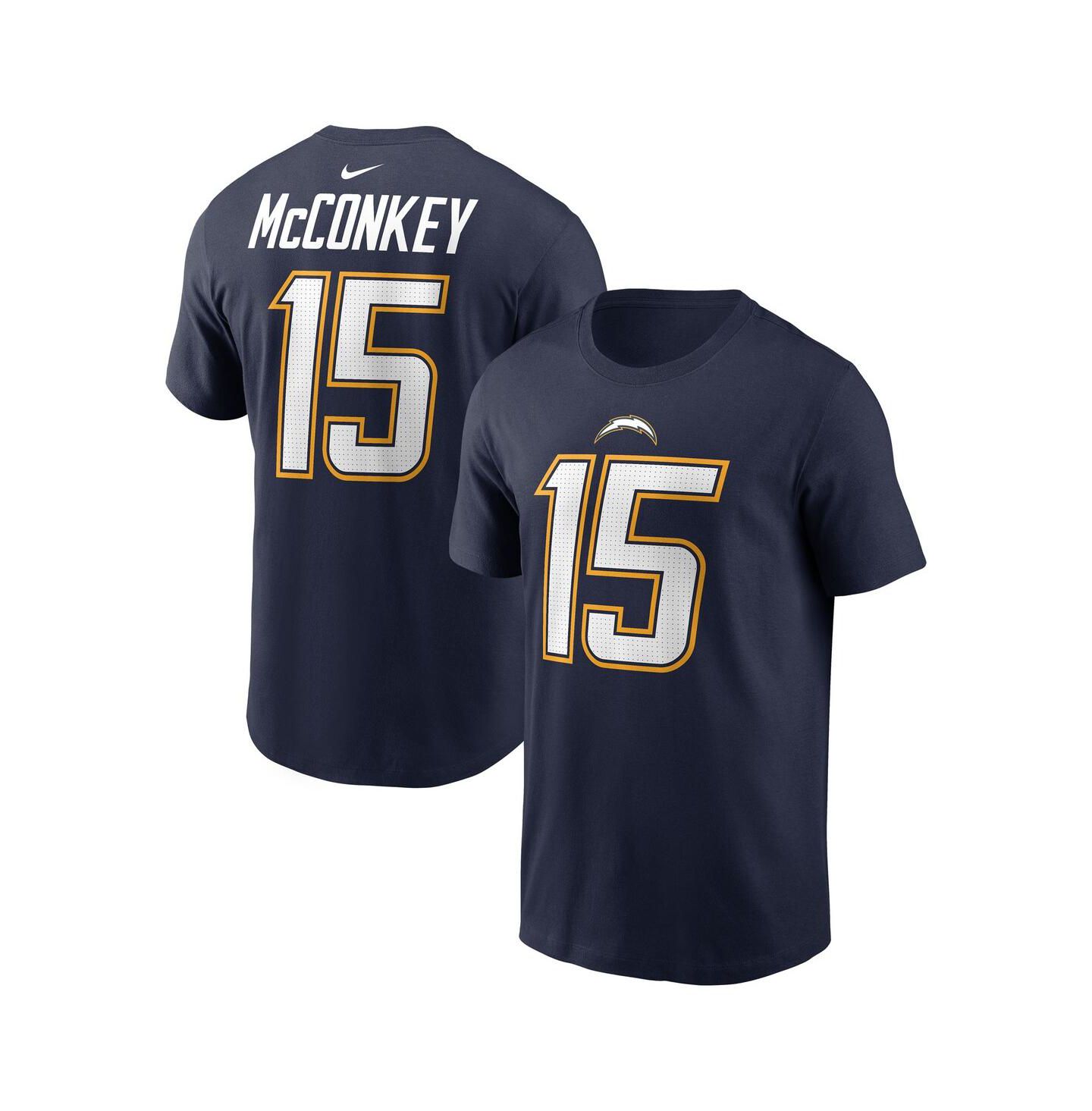 Мужская футболка Nike Ladd McConkey Navy Los Angeles Chargers Alternate Super Chargers Name & Number — фото 1