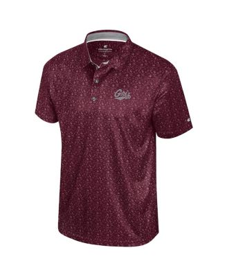 Men's Maroon Montana Grizzlies Football Print Polo Shirt