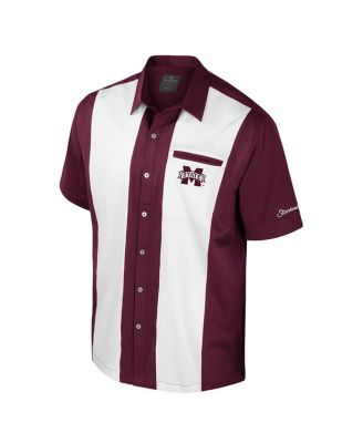 Men's Maroon Mississippi State Bulldogs Strike Bowling Button-Up Shirt