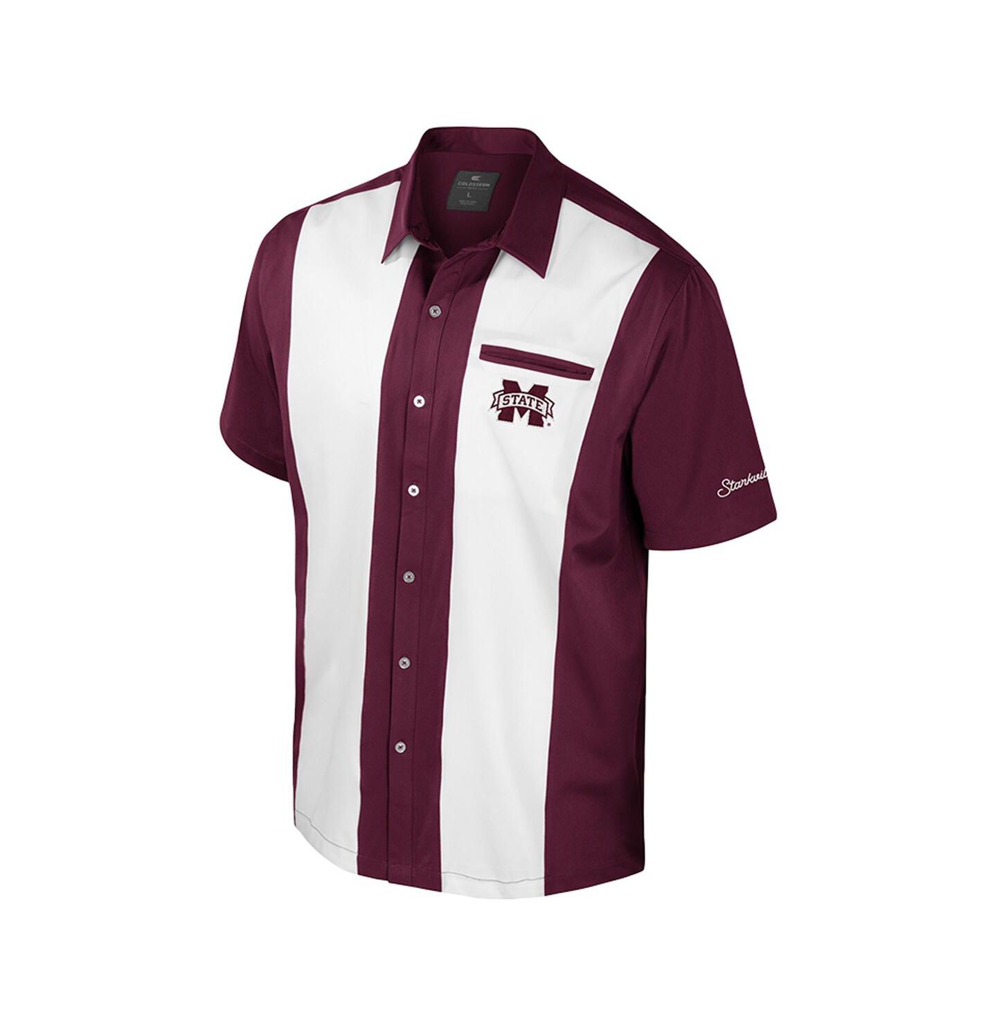 Мужская рубашка Colosseum Maroon Mississippi State Bulldogs Strike Bowling Button-Up — фото 2