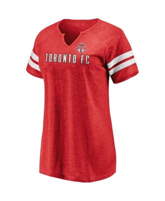 Women's Red Toronto FC True Classics Full Force Raglan Tri-Blend Notch Neck T-Shirt