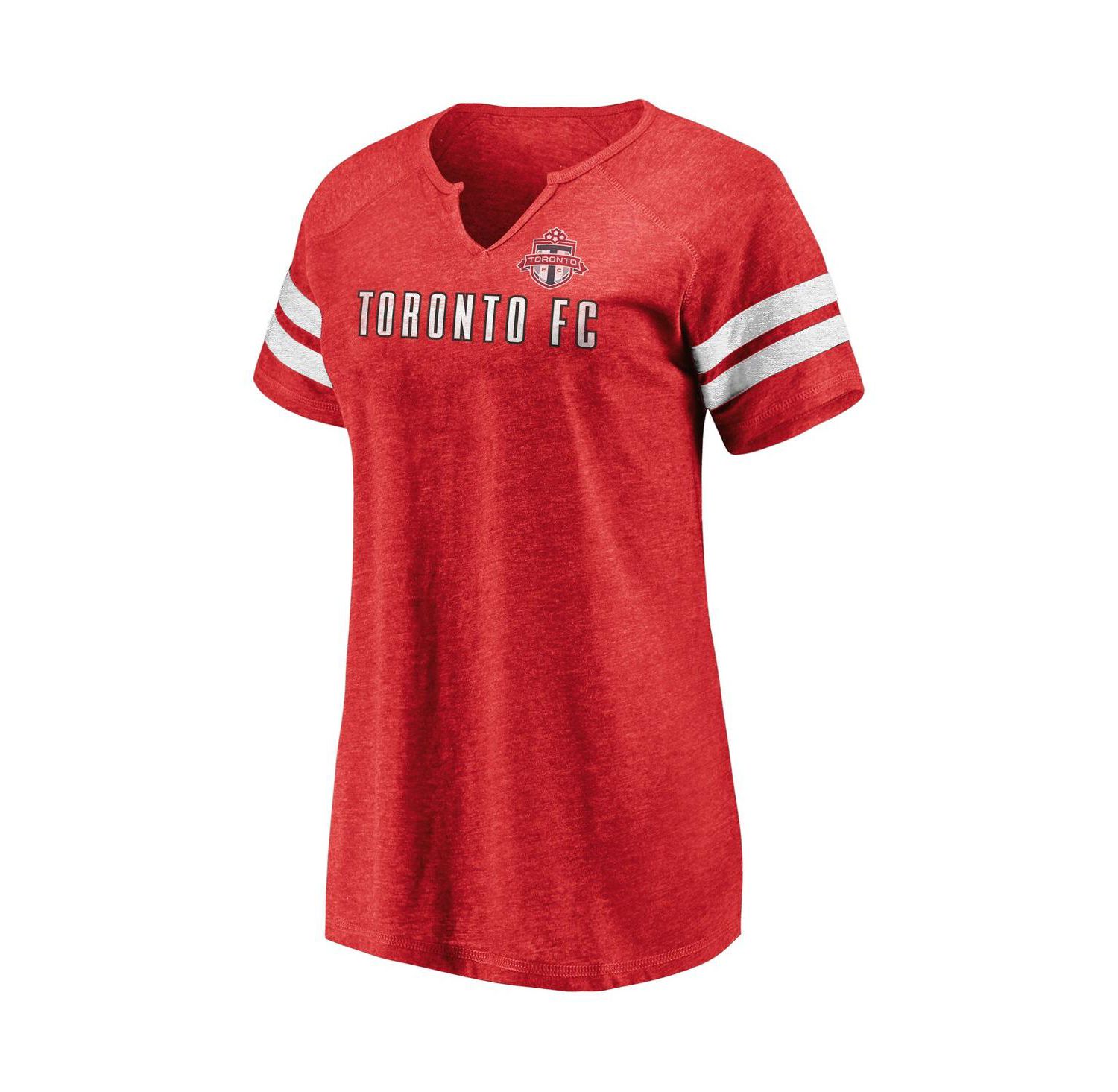 Women's Red Toronto FC True Classics Full Force Raglan Tri-Blend Notch Neck T-Shirt