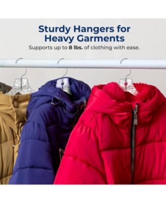 100 Pcs. Clear Plastic Hangers – Non-Slip, Crystal-Cut, Durable &amp; Space-Saving Invisible Hangers for Suits &amp; Clothing (Transparent)