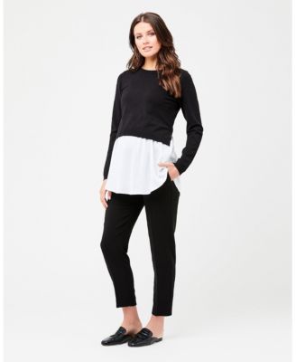 Maternity Pia Nursing Knit in Black