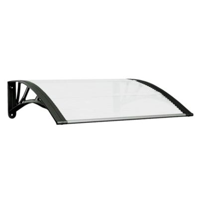 Door Canopy Black, Transparent Polycarbonate, ABS, Aluminum