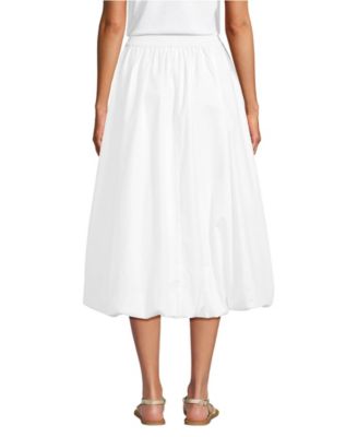 Women's Poplin High Rise Bubble Hem Midi Skirt