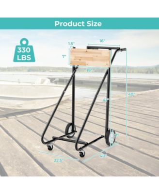 Outboard Boat Motor Stand Heavy Duty Engine Carrier Cart Dolly with 4 Smooth Wheels
